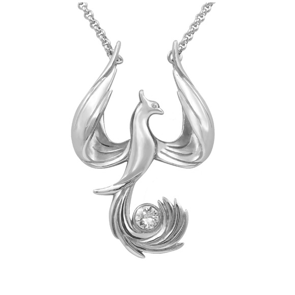 Phoenix Necklace with 5.5mm Austrian Crystal- Bird I’d Paradise- NWT Stainless - Picture 1 of 4